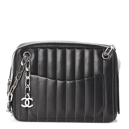 Chanel Lambskin Vertical Quilted Mademoiselle Small Camera Case Black 1 of 8