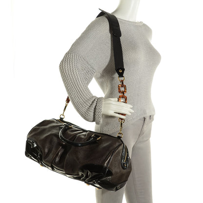 Louis Vuitton Cuir Patent Embossed Monogram Stephen Bag Grey 2 of 7