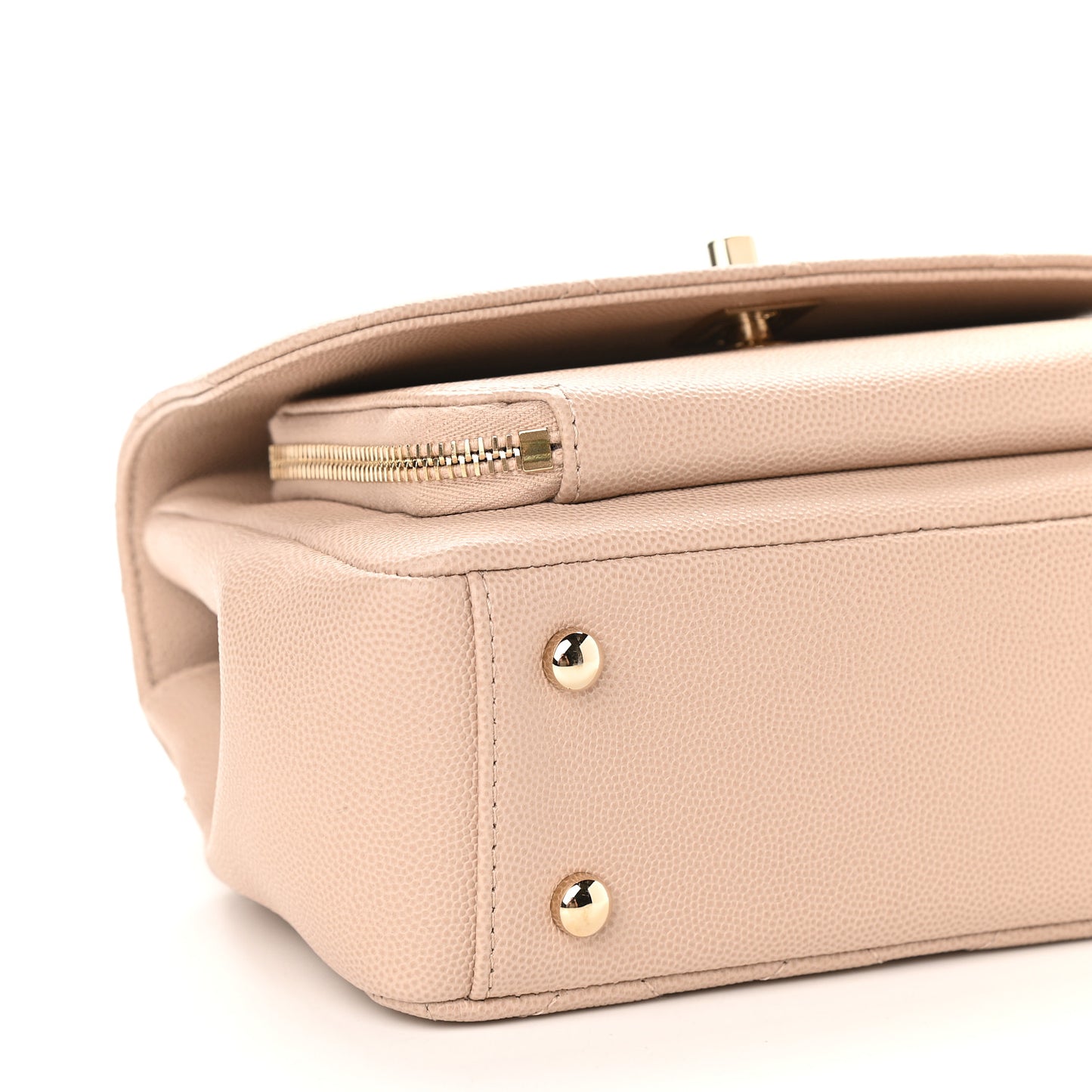 Caviar Quilted Small Business Affinity Flap Beige