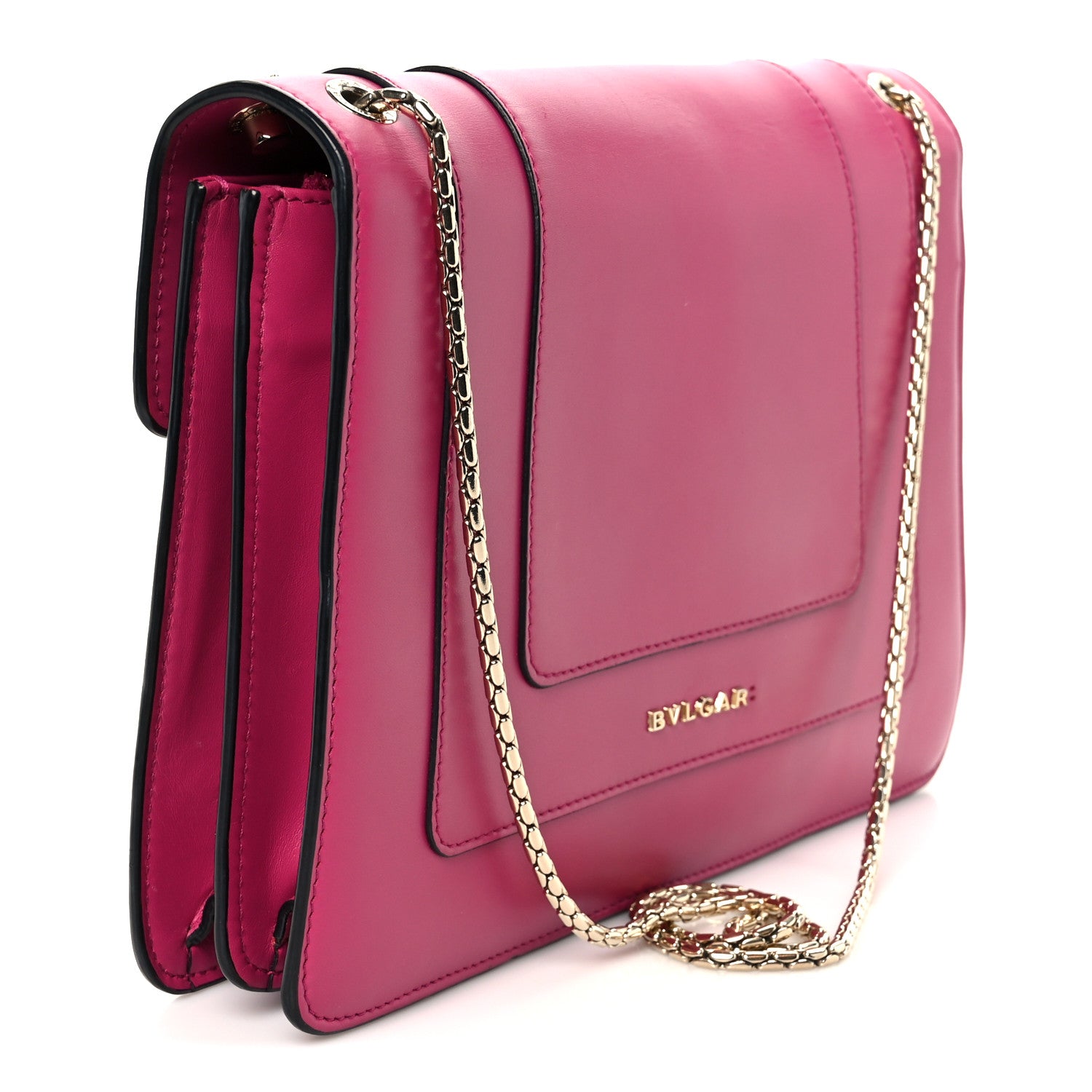 Bulgari Calfskin Serpenti Forever Snake Strap Crossbody Bag Pink 4 of 12