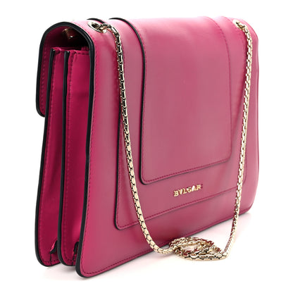 Bulgari Calfskin Serpenti Forever Snake Strap Crossbody Bag Pink 4 of 12