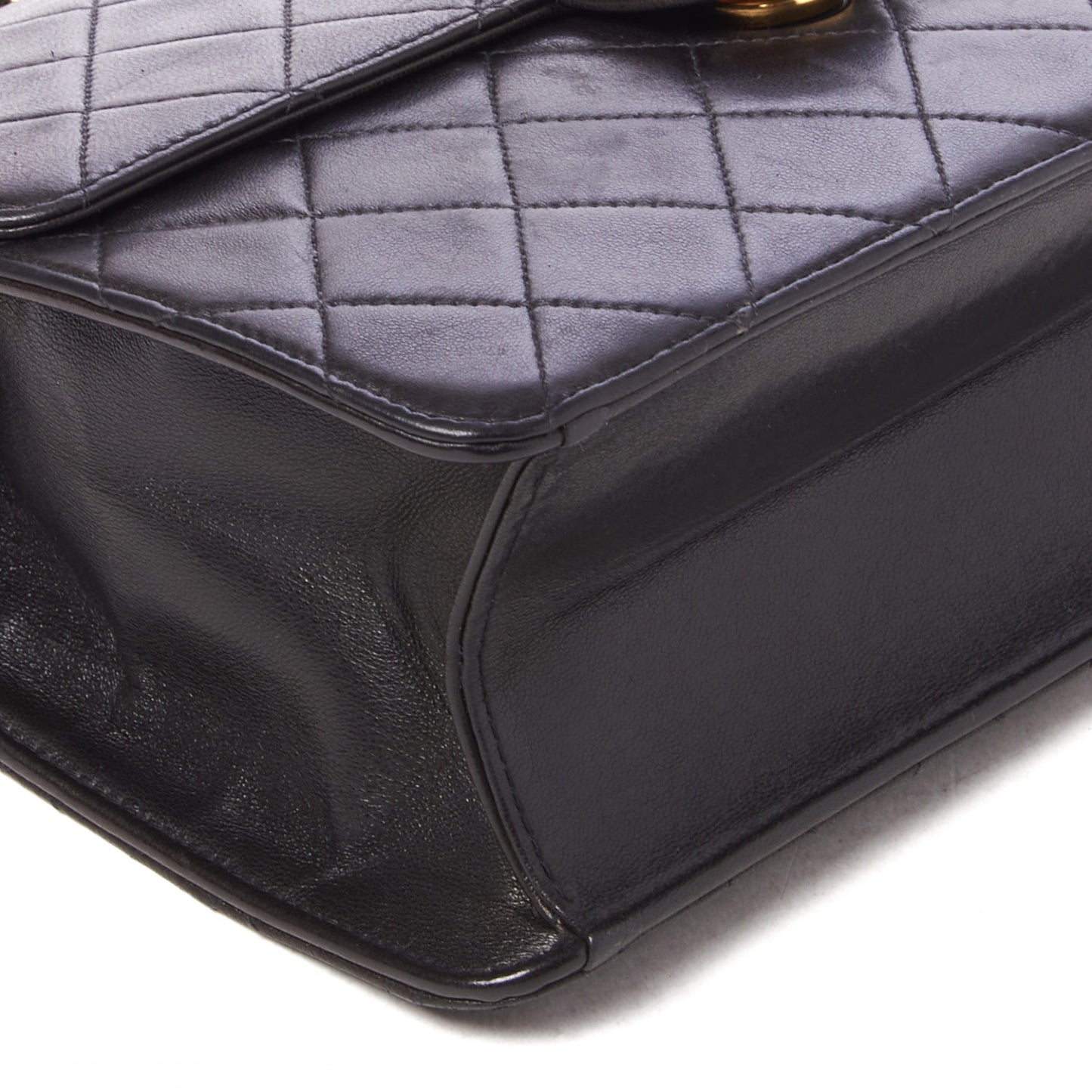 Lambskin Quilted Small Single Flap Black