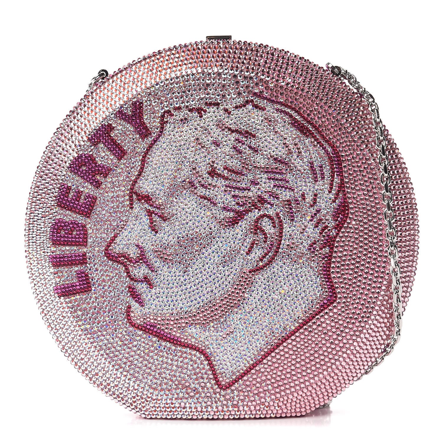 Judith Leiber Crystal No Ceilings Dime Disc Bag Pink 1 of 14