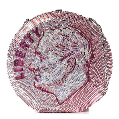Judith Leiber Crystal No Ceilings Dime Disc Bag Pink 1 of 14