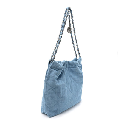 Chanel Denim Quilted Chanel 22 Light Blue 4 of 11