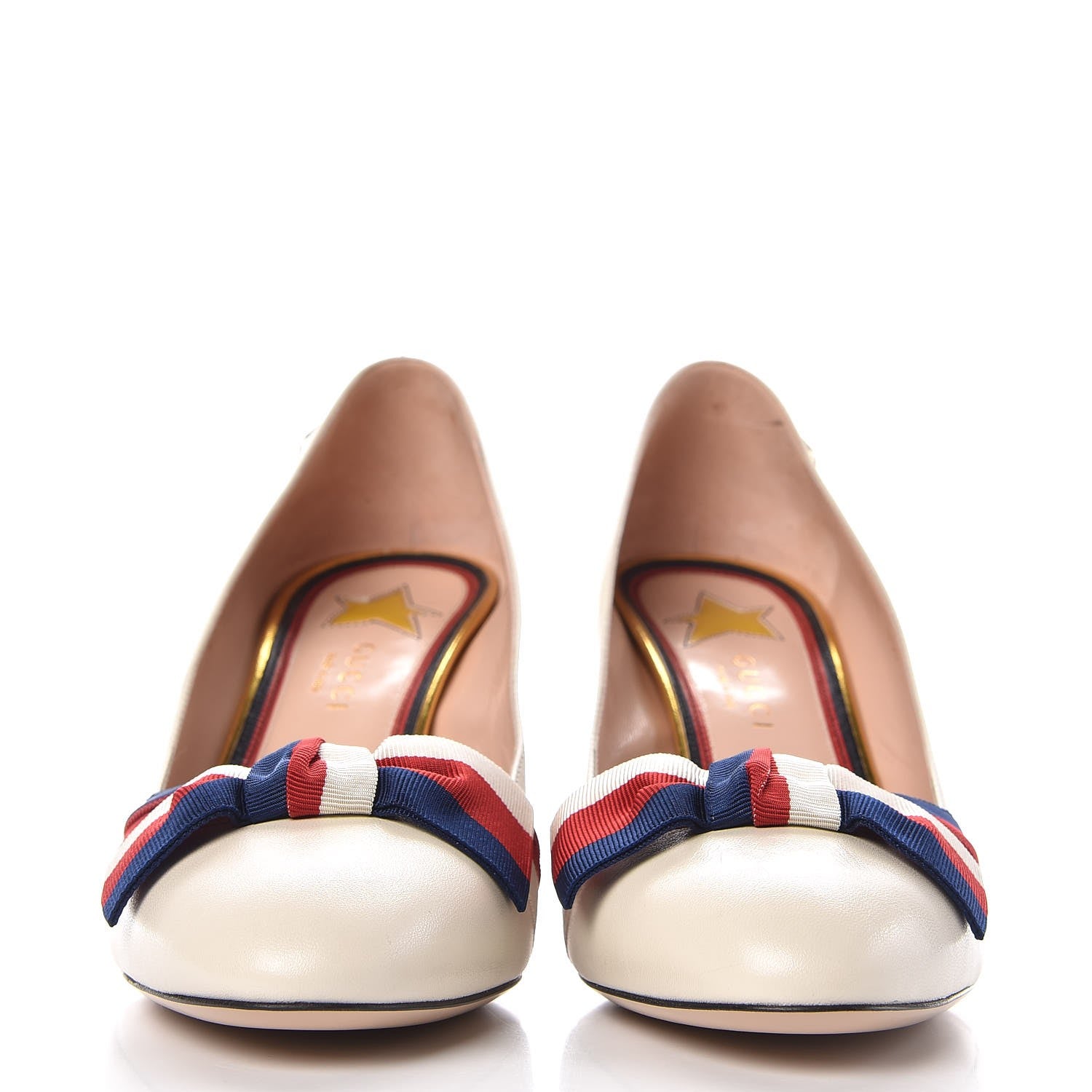 Gucci Malaga Kid Web Bow Pumps 40 White 2 of 9