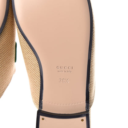 Gucci Canvas Vintage Charlotte Web Womens Princetown Slippers 38.5 Sand New Shamarock 6 of 9