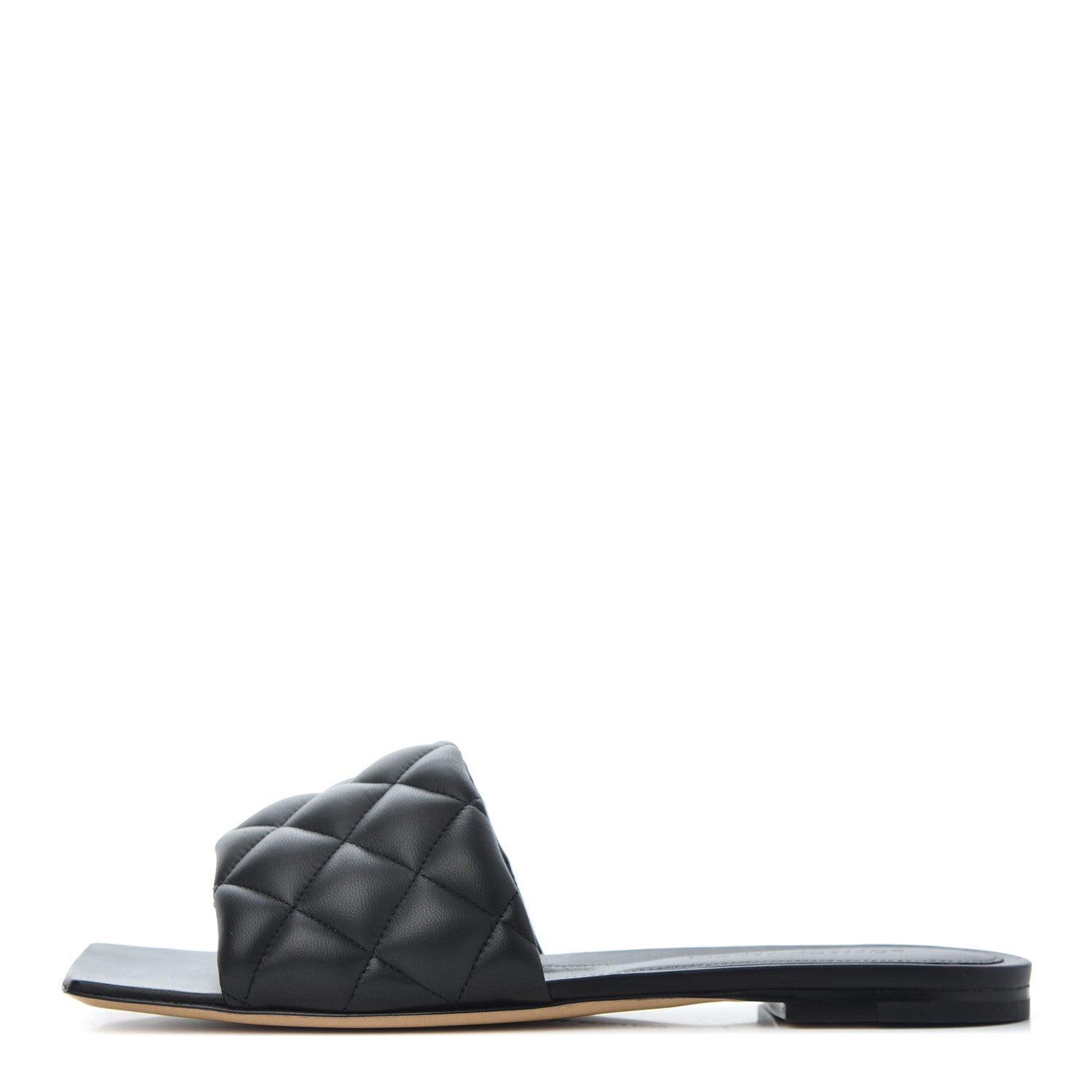 Bottega Veneta Nappa Matelasse Padded Flat Sandals 37.5 Black 1 of 10
