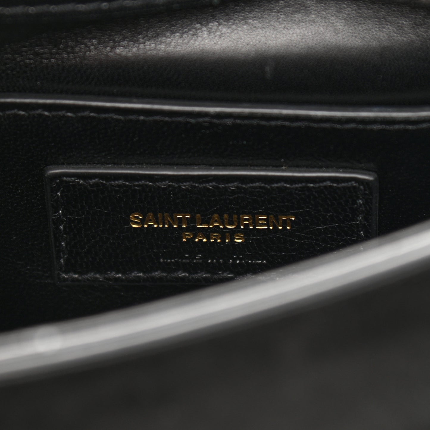 Suede Small Classic Monogram Kate Chain Satchel Black