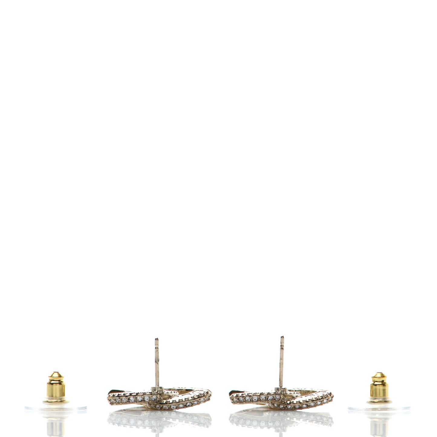 Crystal Timeless CC Earrings Light Gold