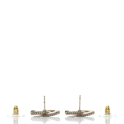 Chanel Crystal Timeless CC Earrings Light Gold 3 of 5