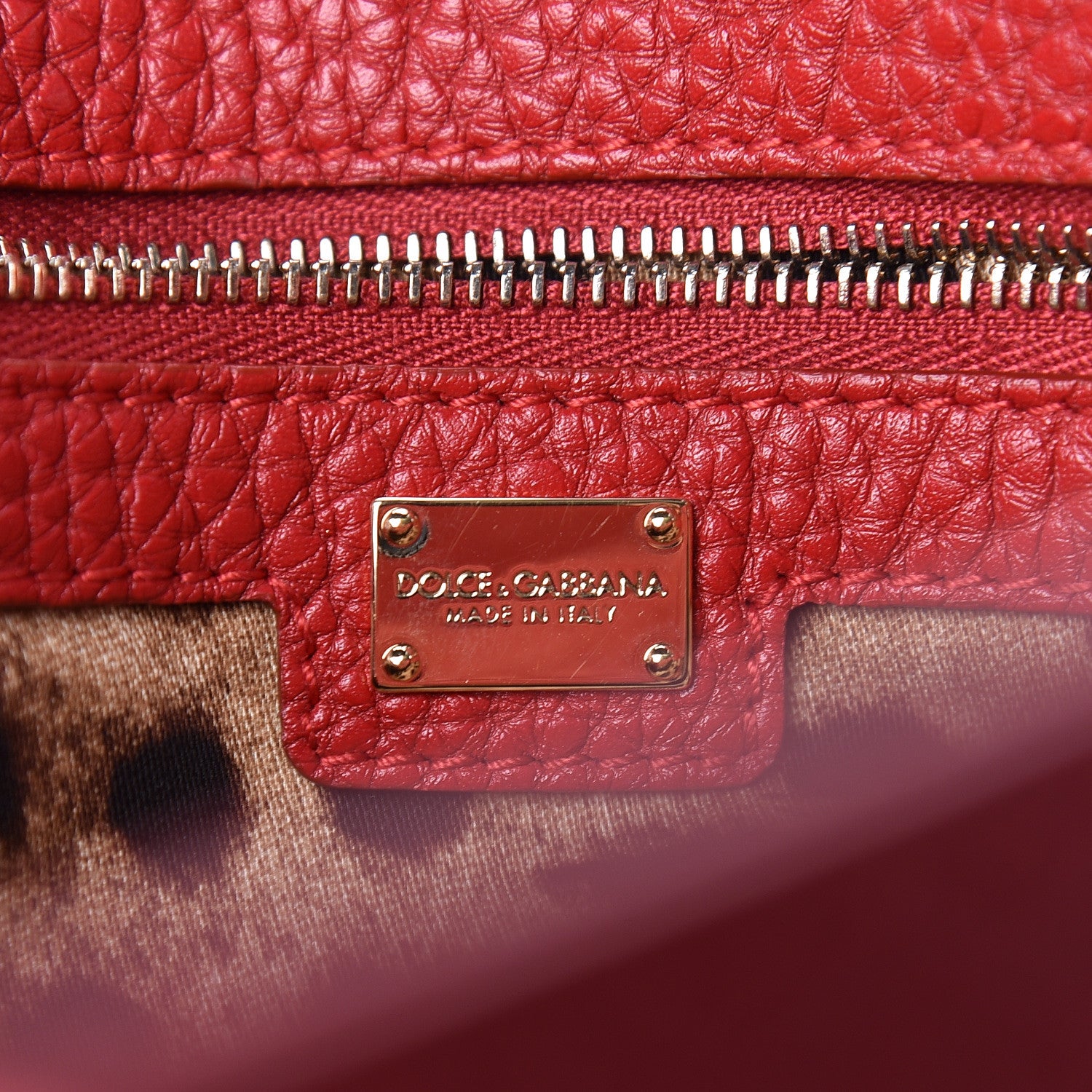 Dolce & Gabbana Calfskin Padlock Shoulder Bag Red 6 of 15