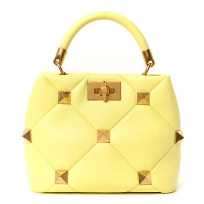 Valentino Garavani Nappa Small Roman Stud The Handle Bag Lime Sorbet 1 of 9