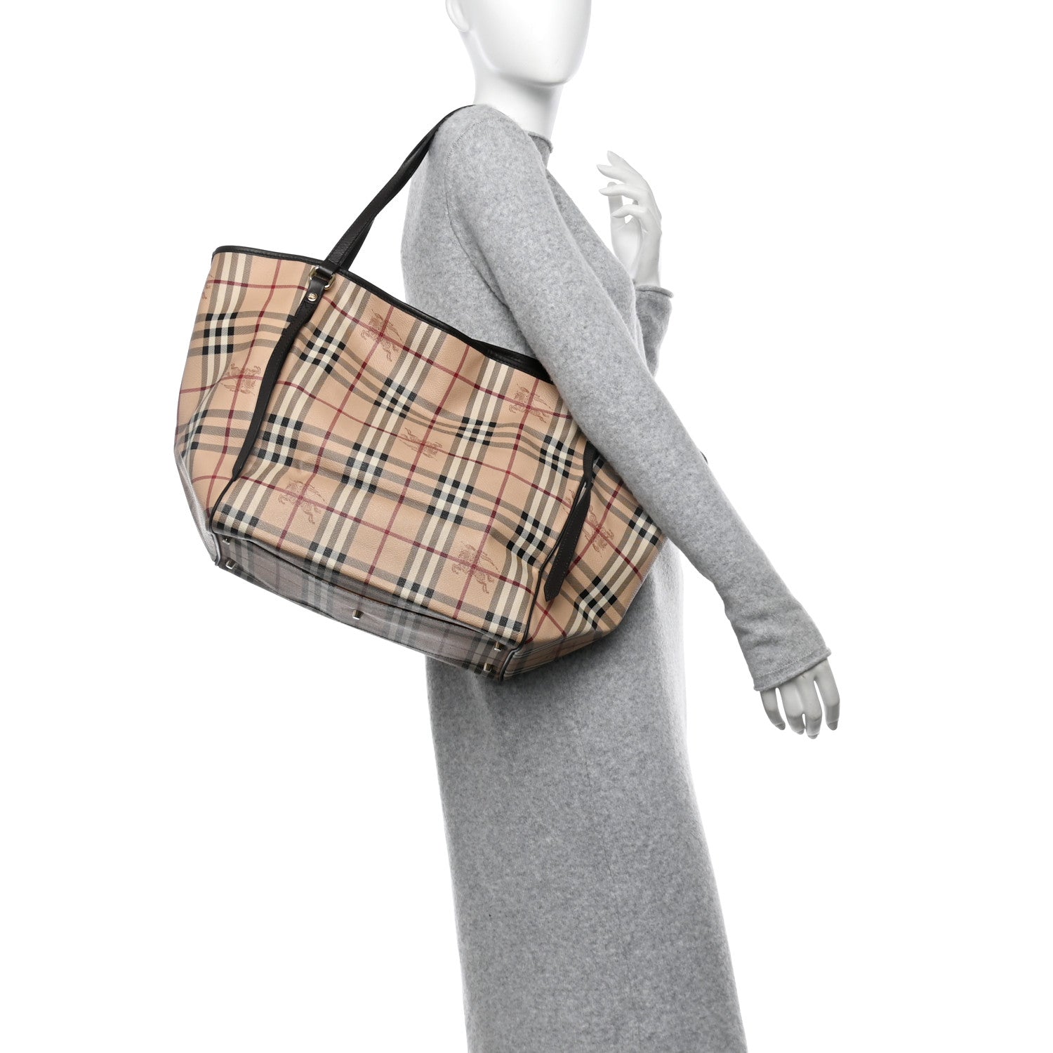 Burberry Haymarket Check Large Canterbury Tote Chocolate 1645928