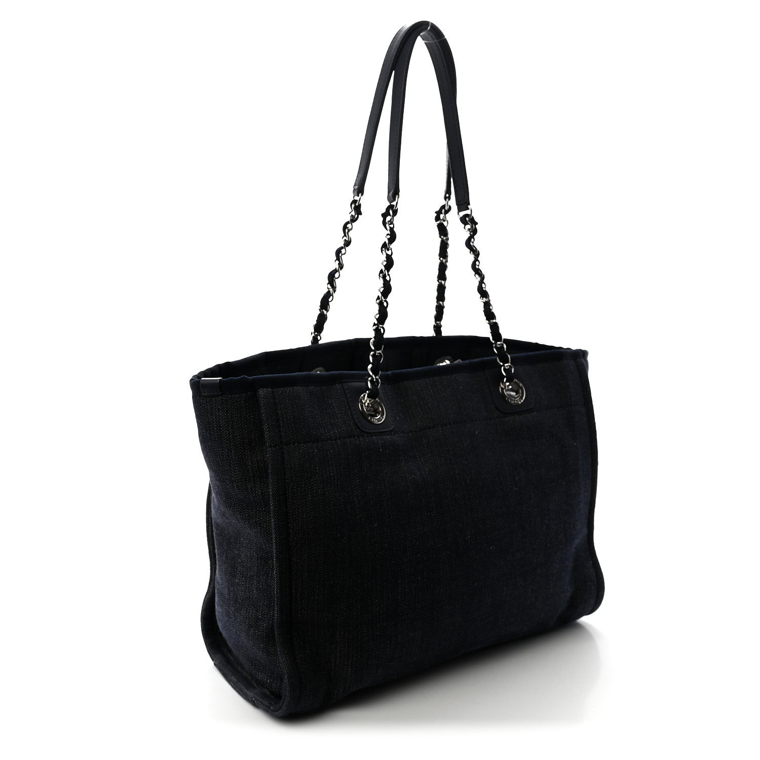 Chanel Denim Small Deauville Tote Dark Blue 3 of 10