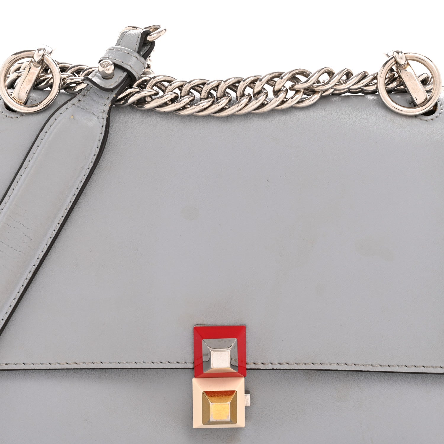 Fendi Vitello Liberty Studded Small Kan I Shoulder Bag Ardesia Multicolor 8 of 12
