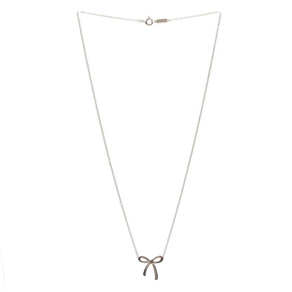 Tiffany 18K Rose Gold Mini Bow Pendant Necklace 3 of 6