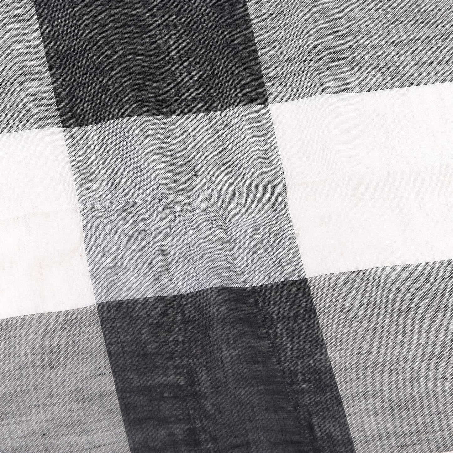 Wool Silk Gauze Check Scarf