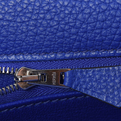 Hermes Taurillon Clemence Shoulder Kelly 40 Bleu Electrique 10 of 32