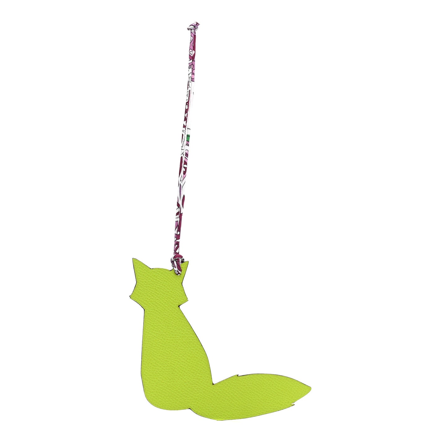 Togo Epsom Petit H Fox Bag Charm Kiwi Etain