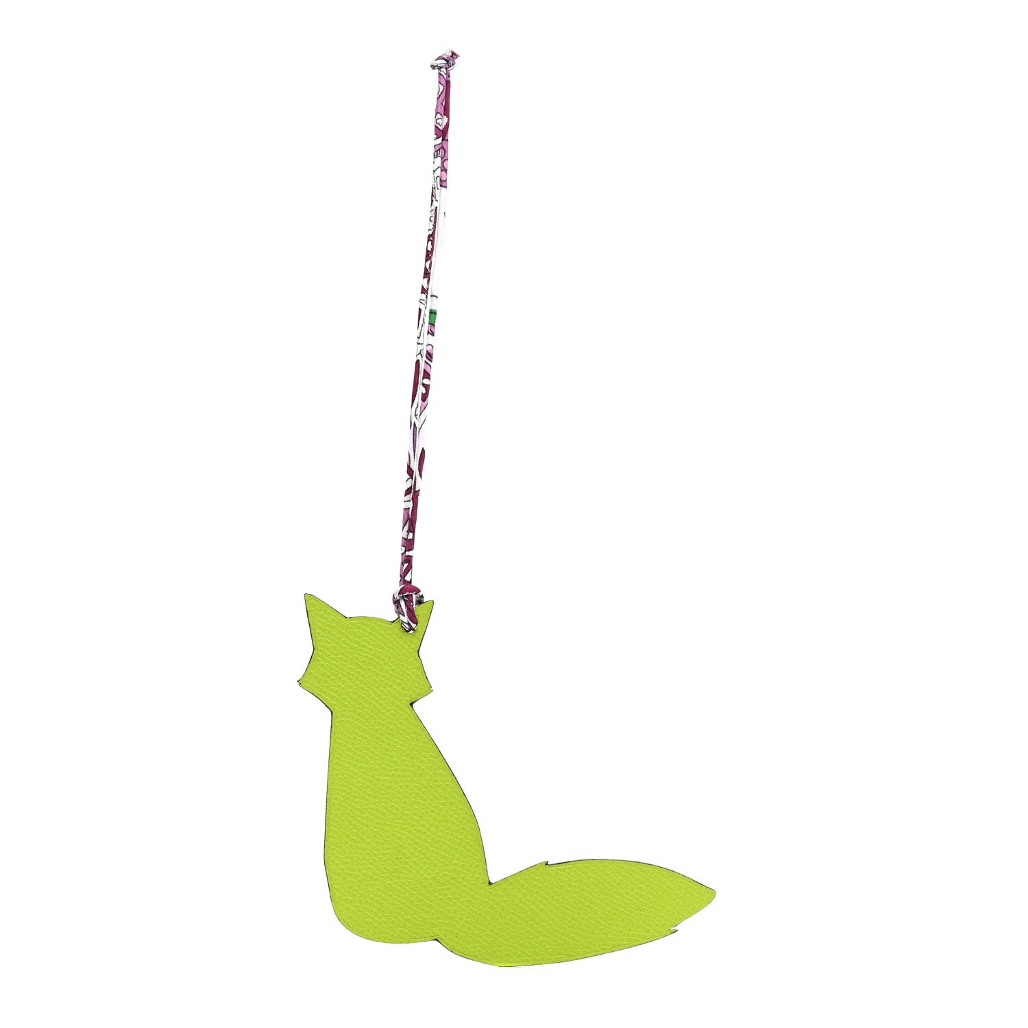 Hermes Togo Epsom Petit H Fox Bag Charm Kiwi Etain 1 of 4
