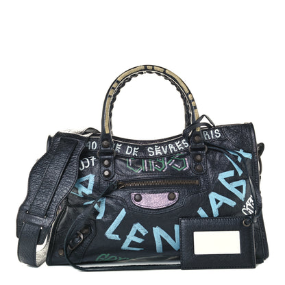 Balenciaga Agneau Graffiti All Over Classic Hardware S City Black Multicolor 1 of 10