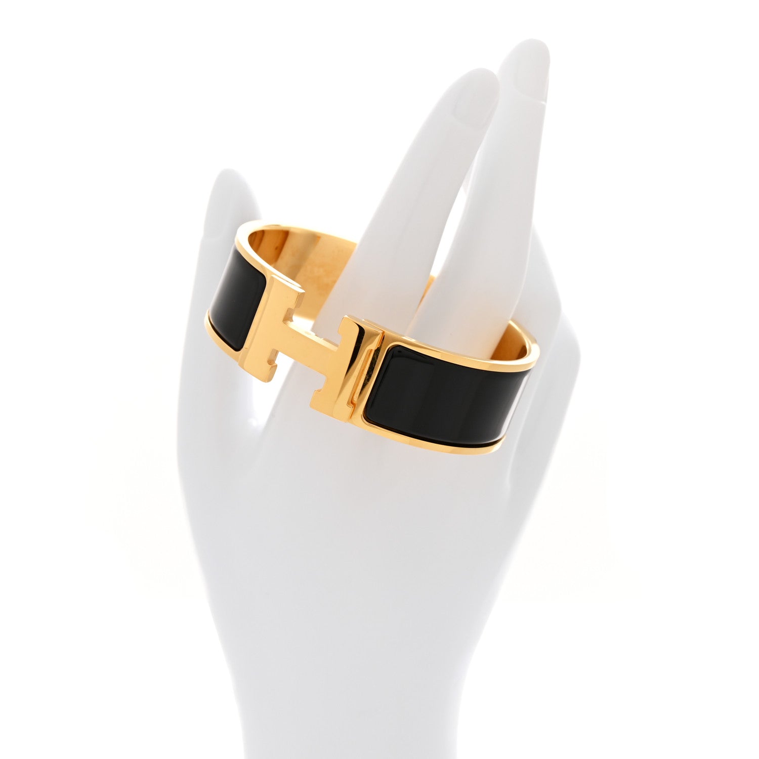 Hermes Enamel Wide Clic Clac H Bracelet PM Black 2 of 5