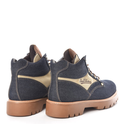 Louis Vuitton Denim Mens Oberkampf Ankle Boots 7.5 Marine 4 of 8