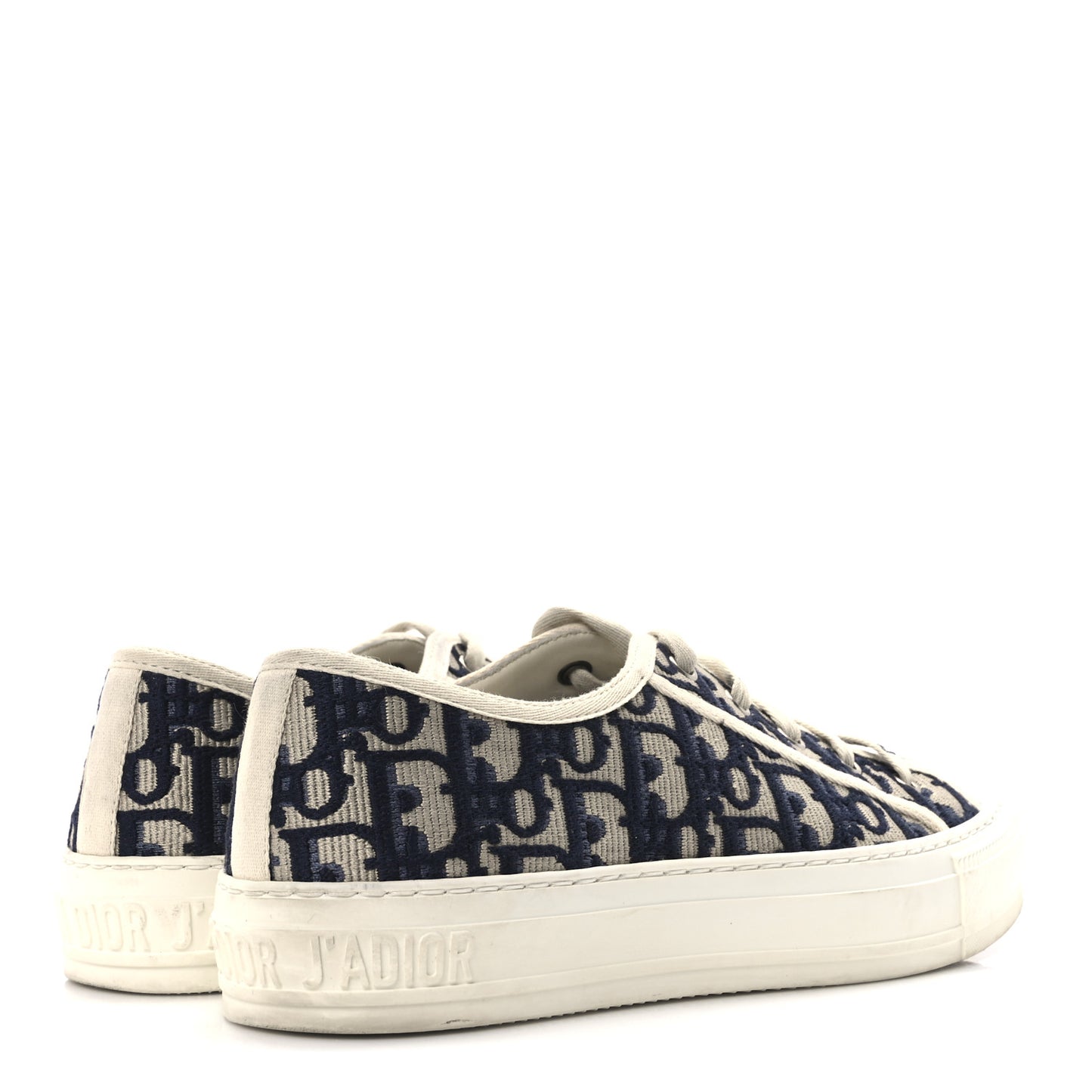 Canvas Oblique Walk 'N' Dior Low Top Sneakers 37 Deep Blue