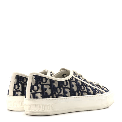 Christian Dior Canvas Oblique Walk 'N' Dior Low Top Sneakers 37 Deep Blue 5 of 9