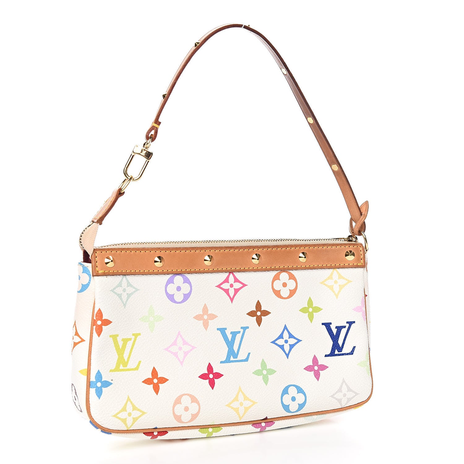 Louis Vuitton Monogram Multicolor Pochette Accessories White 3 of 9