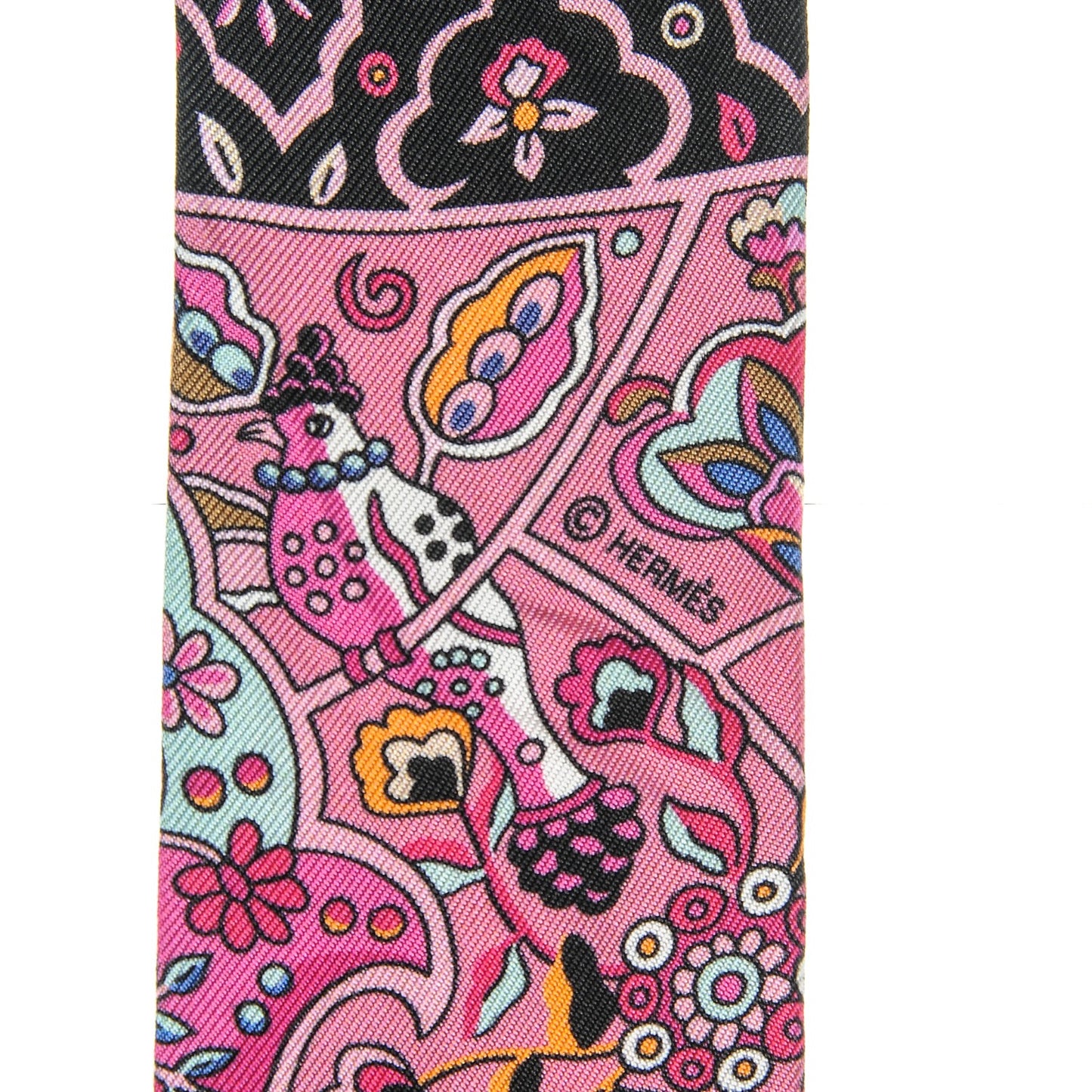 Silk Au Pays Des Oiseaux Fleurs Twilly Rose Vif Rouge Vert