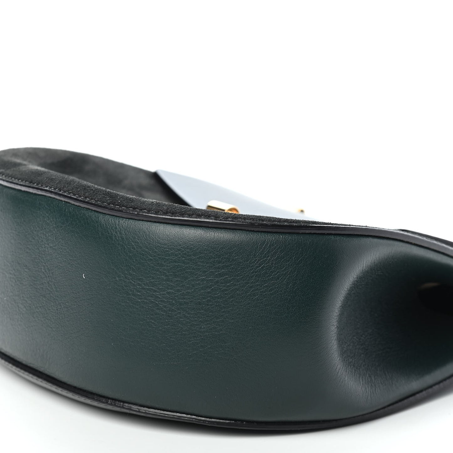 Suede Smooth Calfskin Drew Shoulder Bag Intense Green