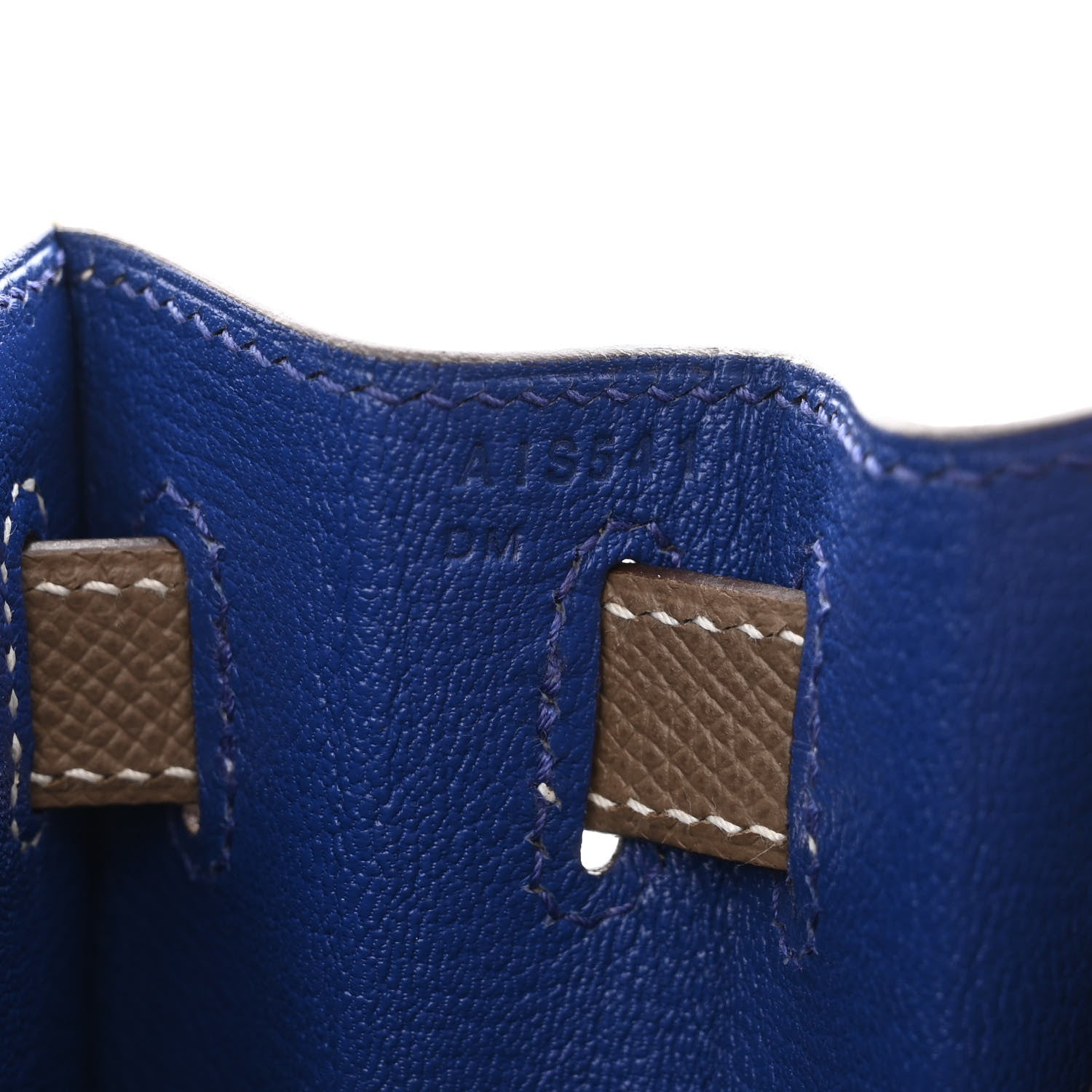 Hermes Epsom Horseshoe Kelly Sellier 28 Etoupe Bleu Electrique 7 of 13