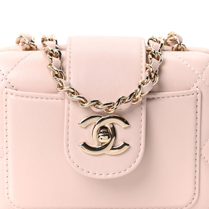 Chanel Lambskin Quilted Mini CC Chain Pocket Bag Light Pink 7 of 10