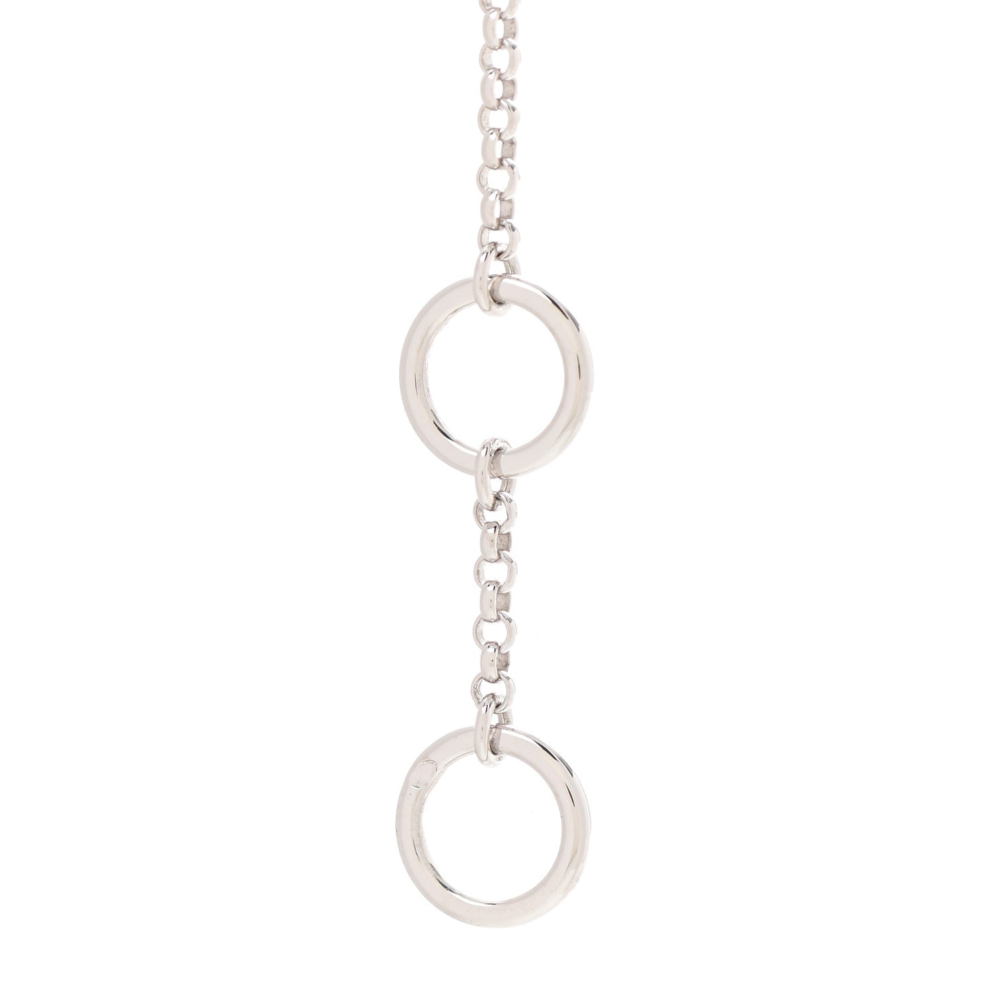 18K White Gold Diamond Gambade Clou de Selle Pendant Necklace
