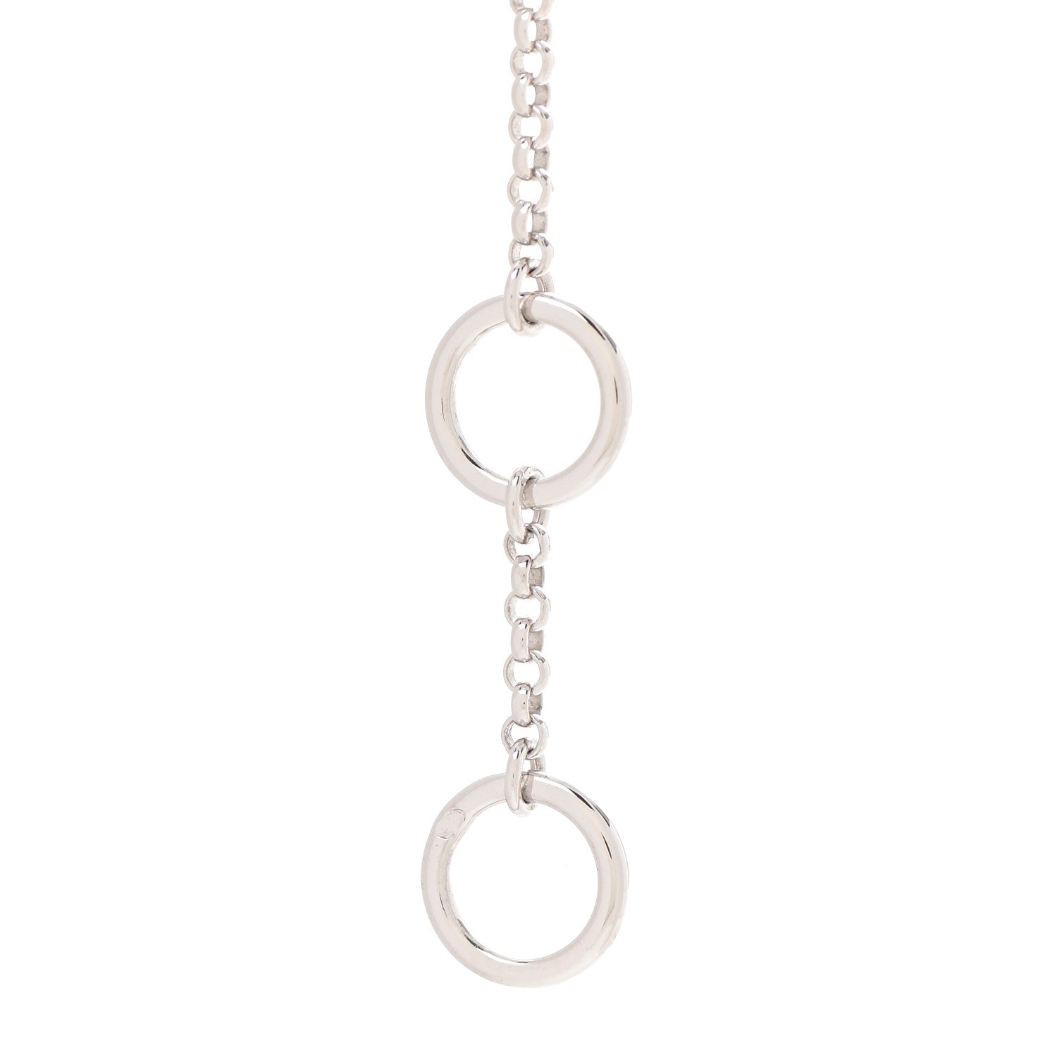Hermes 18K White Gold Diamond Gambade Clou de Selle Pendant Necklace 5 of 6