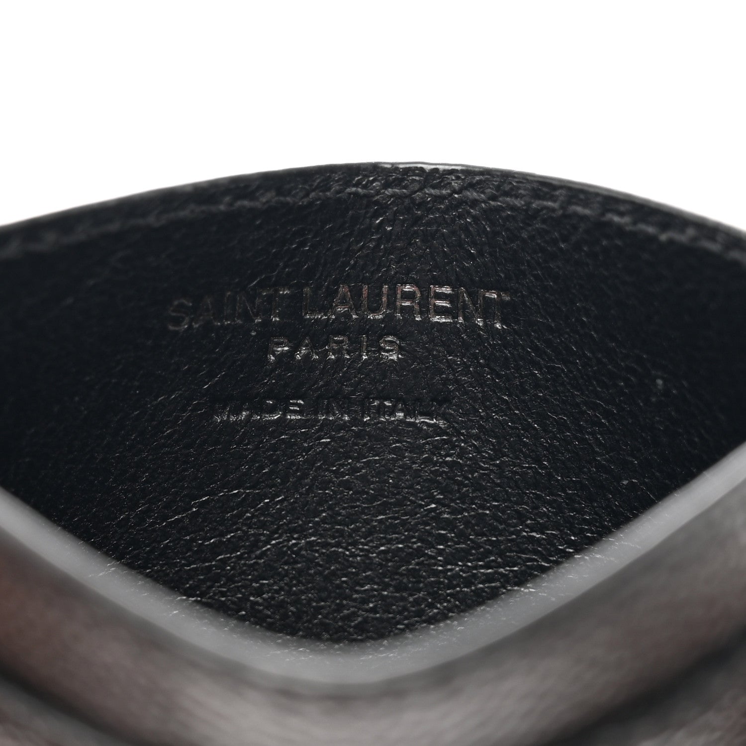 Saint Laurent Grain De Poudre Monogram Credit Card Case Black 6 of 8