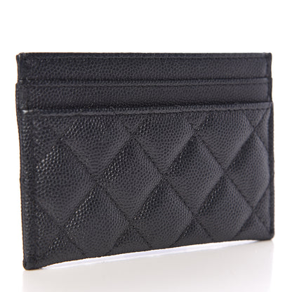 Chanel Metallic Caviar Quilted CC Card Holder Dark Grey 3 of 9