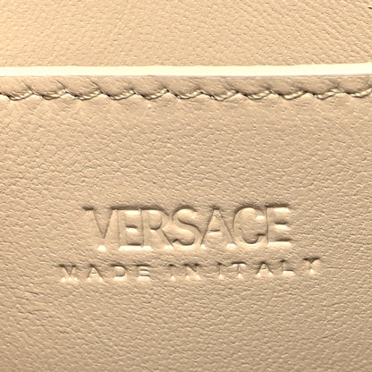 Versace Calfskin Crocodile Embossed Greca Goddess Mini Top Handle Bag Grey 6 of 9