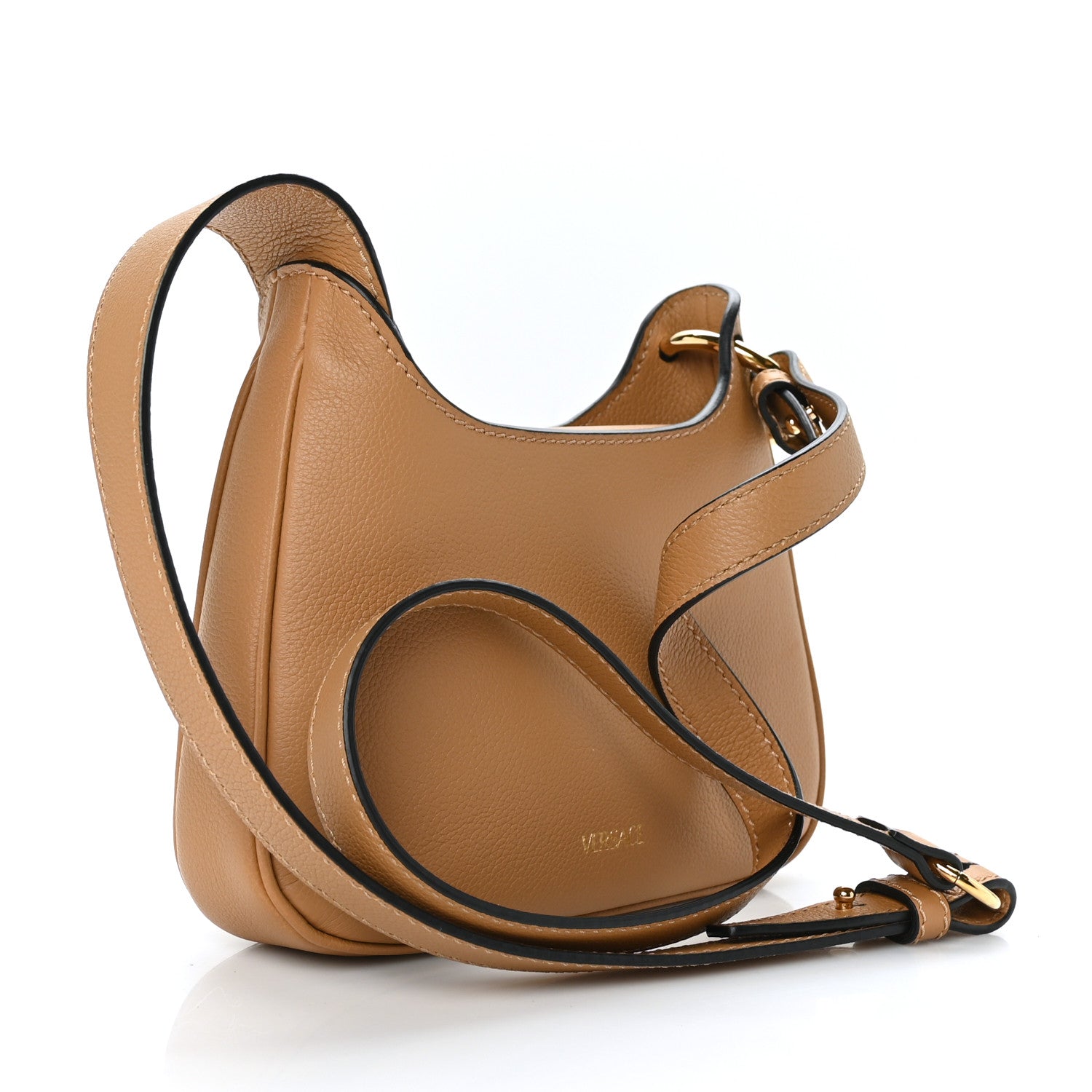 Versace Calfskin La Medusa Small Chain Hobo Bag Brown 3 of 10