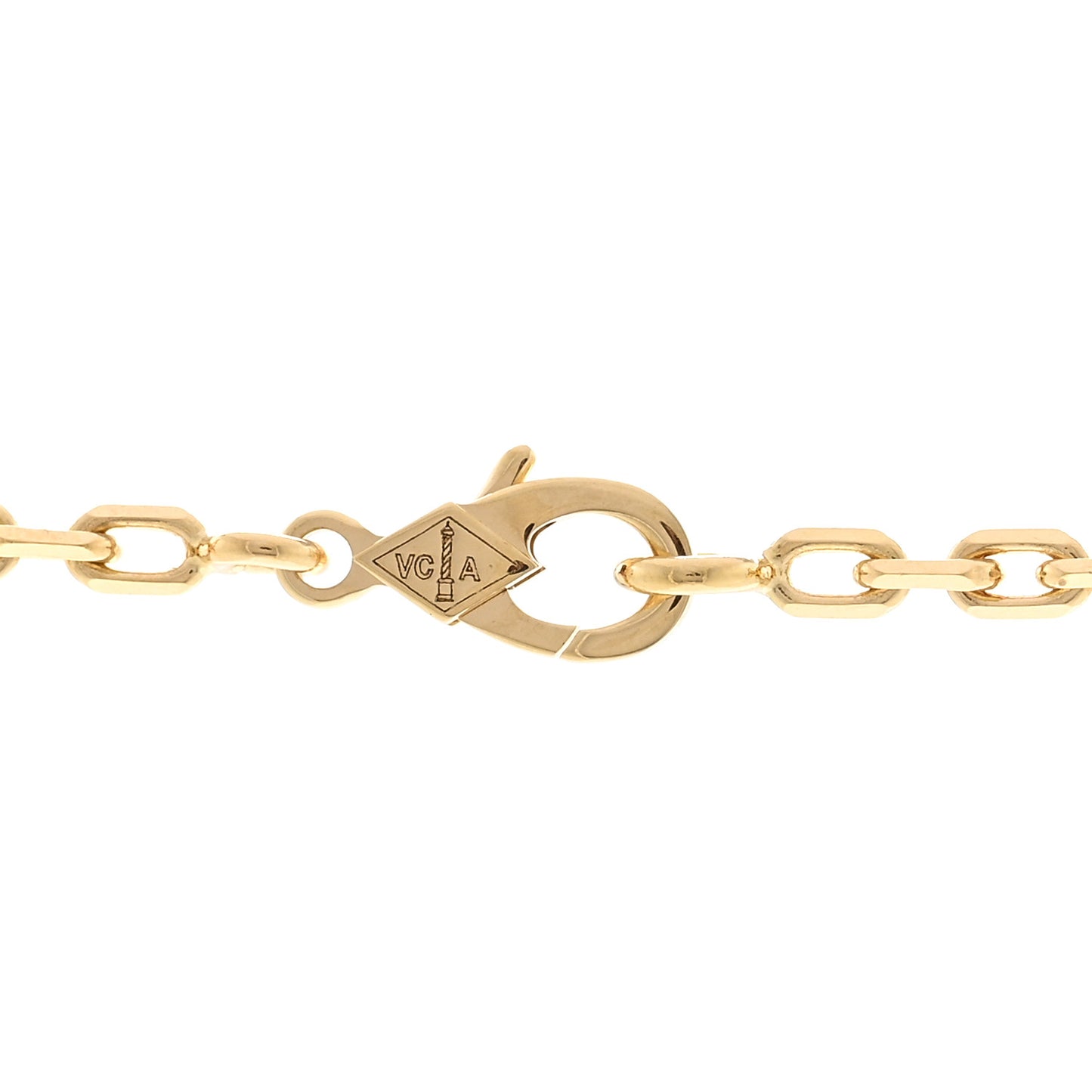 18K Yellow Gold 10 Motifs Guilloche Vintage Alhambra Necklace