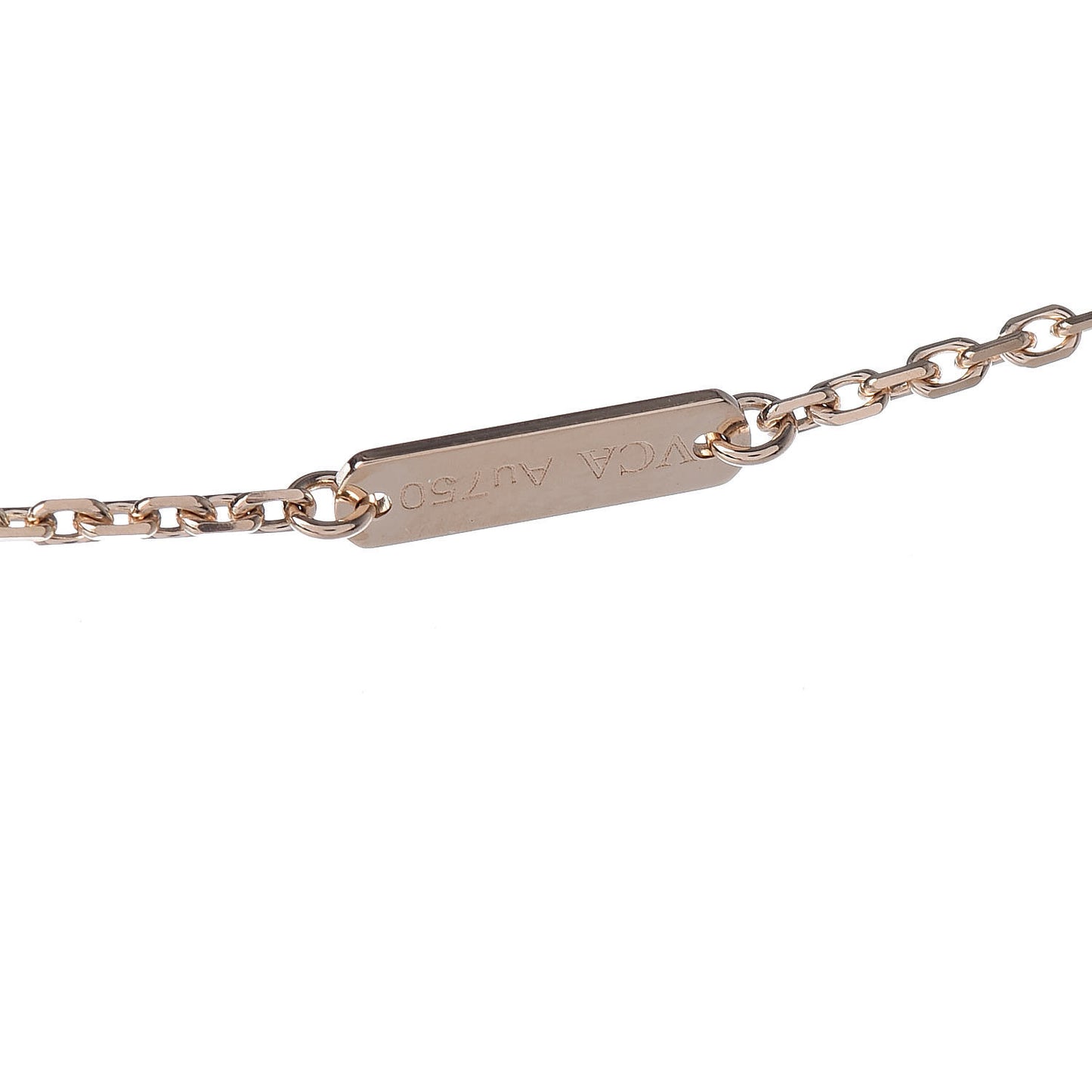 18K Yellow Gold Mother of Pearl Vintage Alhambra Pendant Necklace