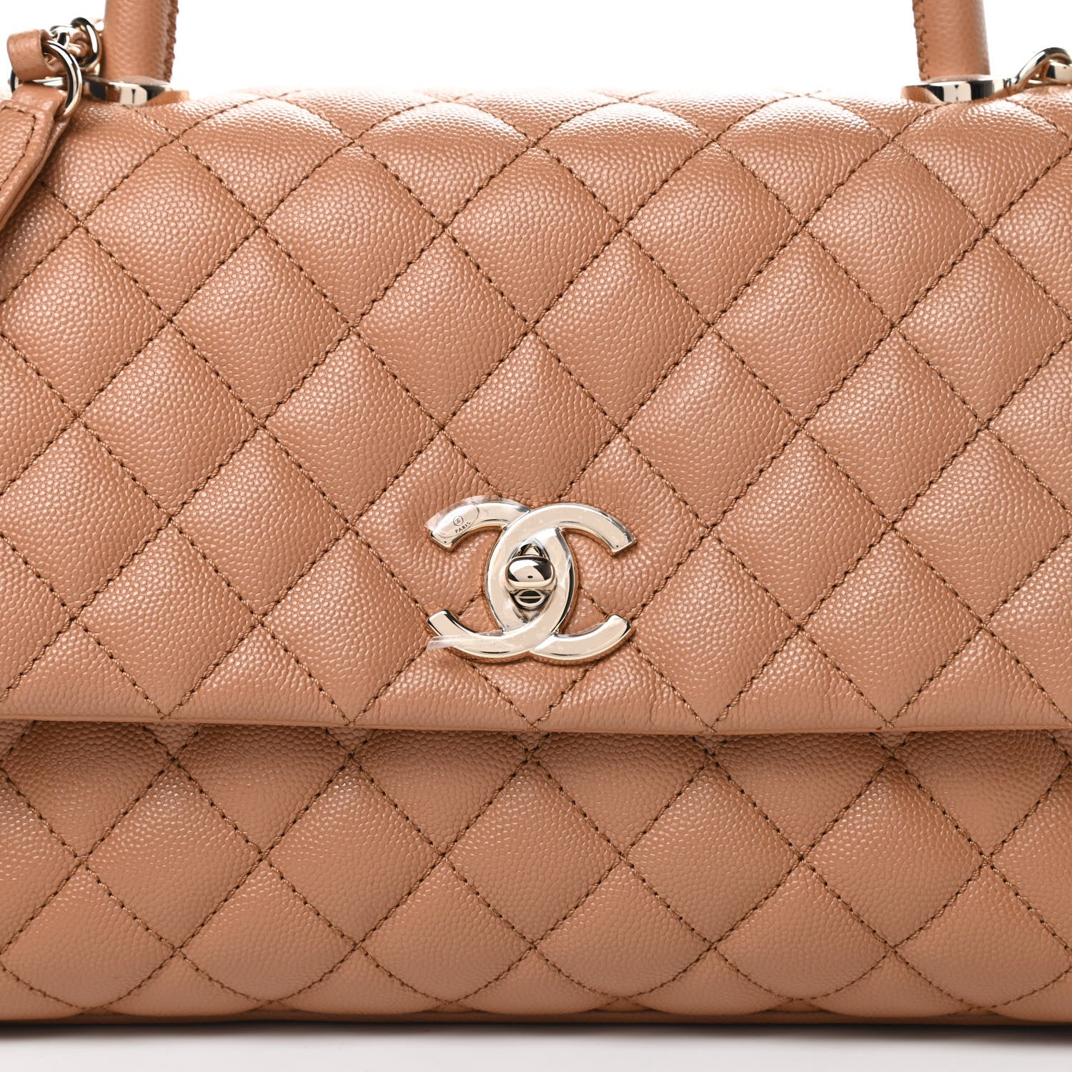 Chanel Caviar Quilted Small Coco Handle Flap Brown 8 of 11