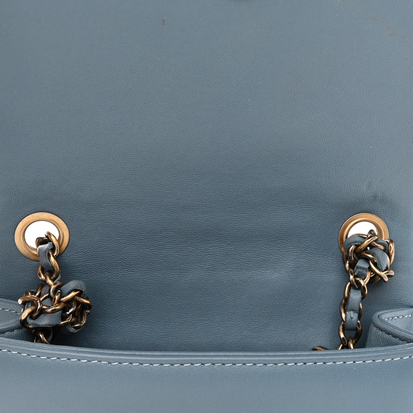 Lambskin Quilted Studded Boy Brick Flap Light Blue