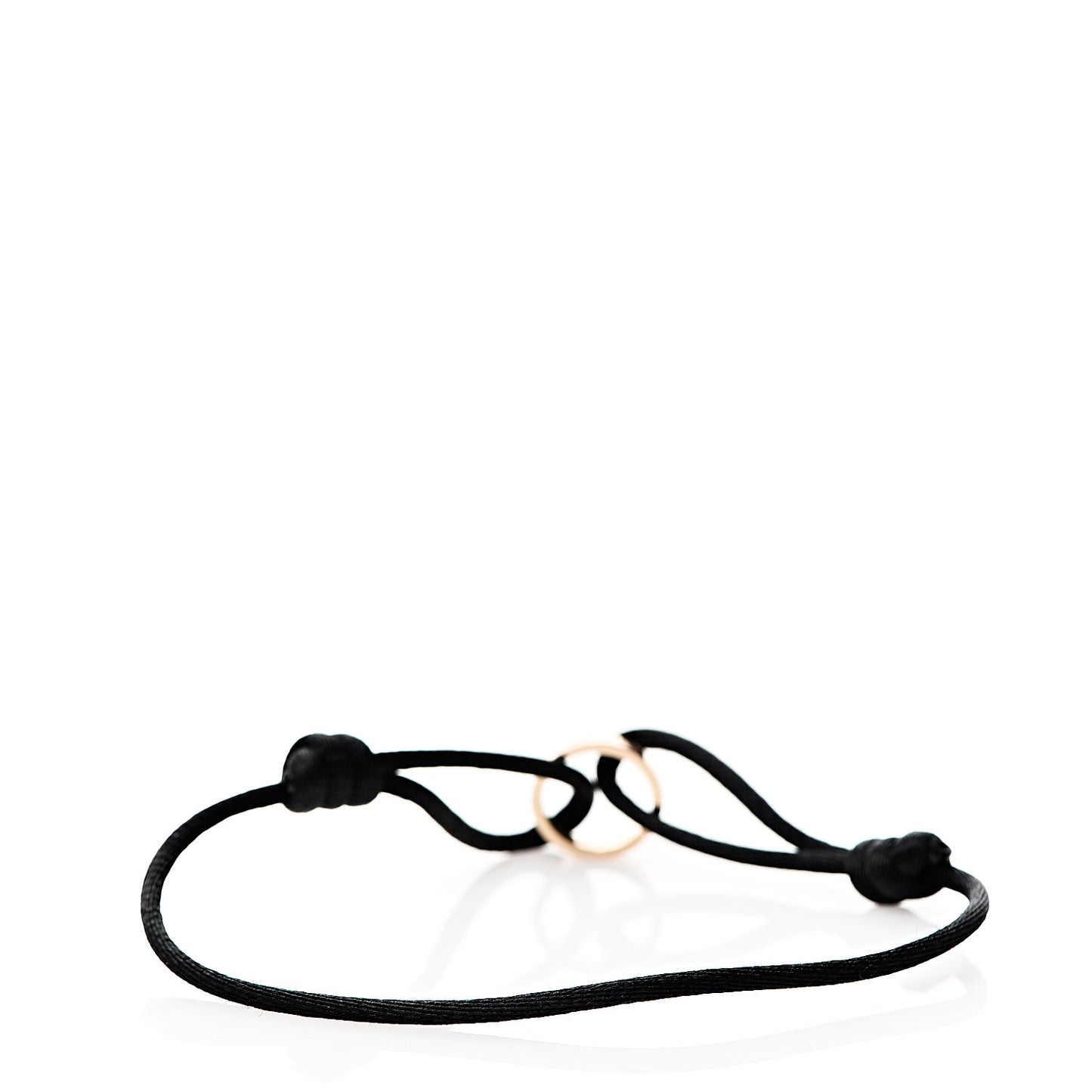 18K Pink Gold Charity LOVE Adjustable Cord Bracelet Black