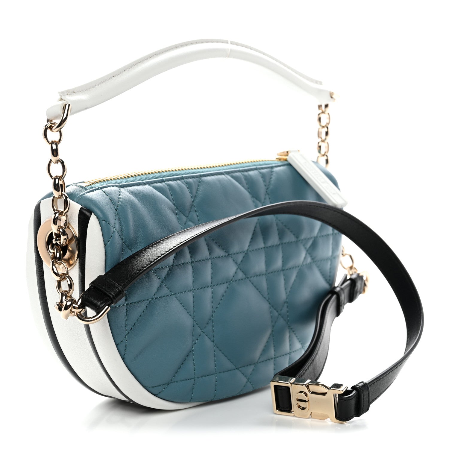 Christian Dior Lambskin Cannage Small Dior Vibe Hobo Bag Cloud Blue 3 of 10