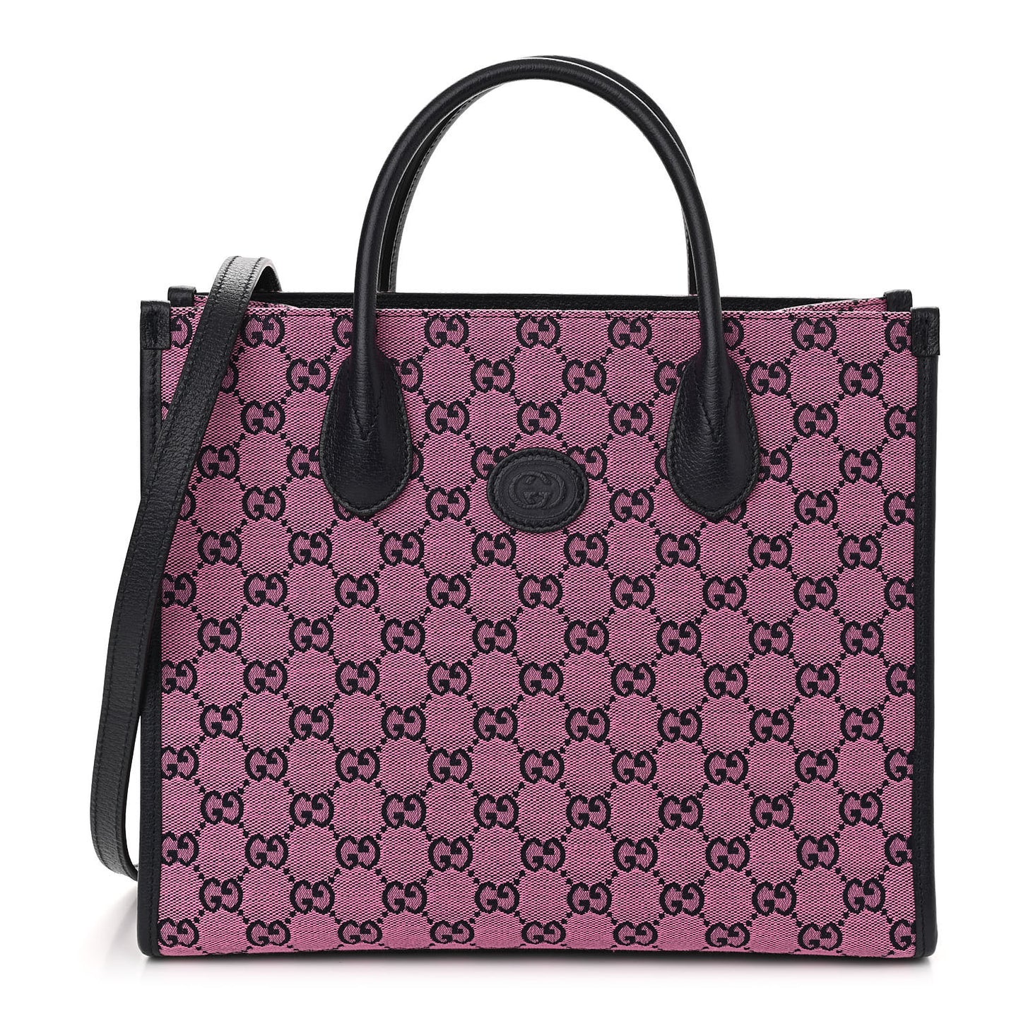Monogram Multicolor Textured Dollar Calfskin Small Retro Interlocking G Tote Bag Pink Blue