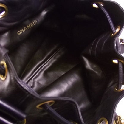 Chanel Lambskin Drawstring CC Bucket Shoulder Bag Navy cd22760 9 of 10