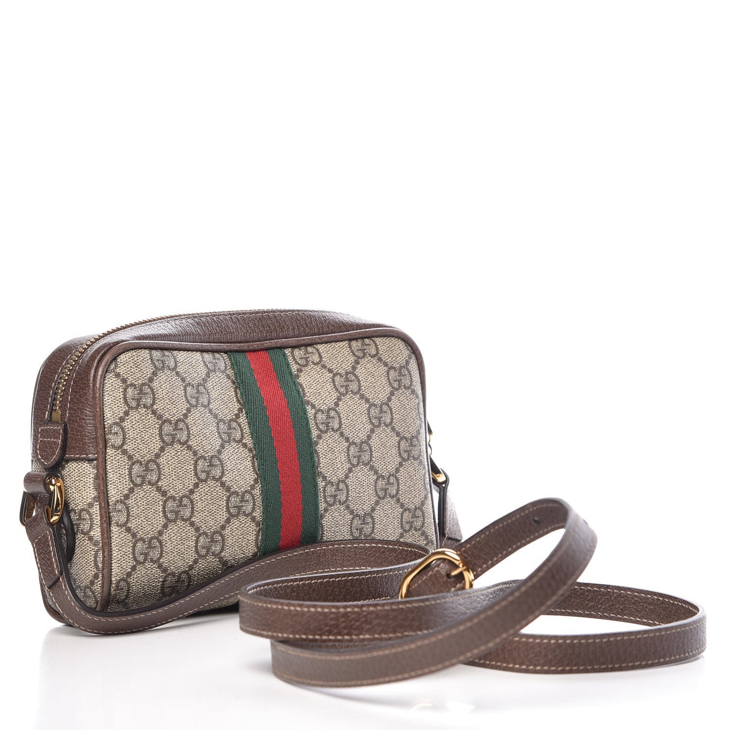 GG Supreme Monogram Web Mini Ophidia Shoulder Bag Brown